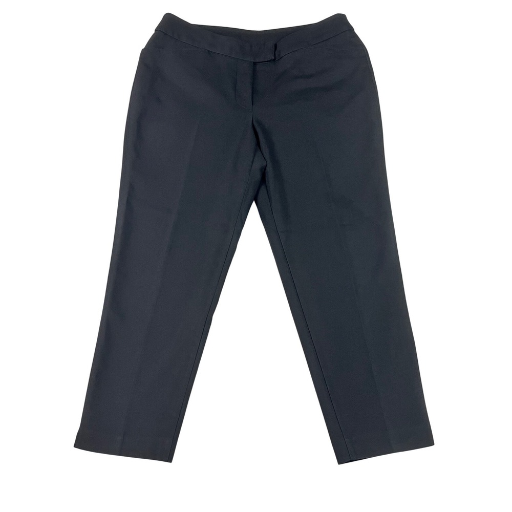 Investments Petites Black Dress Pants Straight Leg Stretch‎ Trousers Size 6P